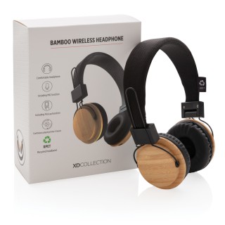 Auriculares personalizados inalámbricos bambú